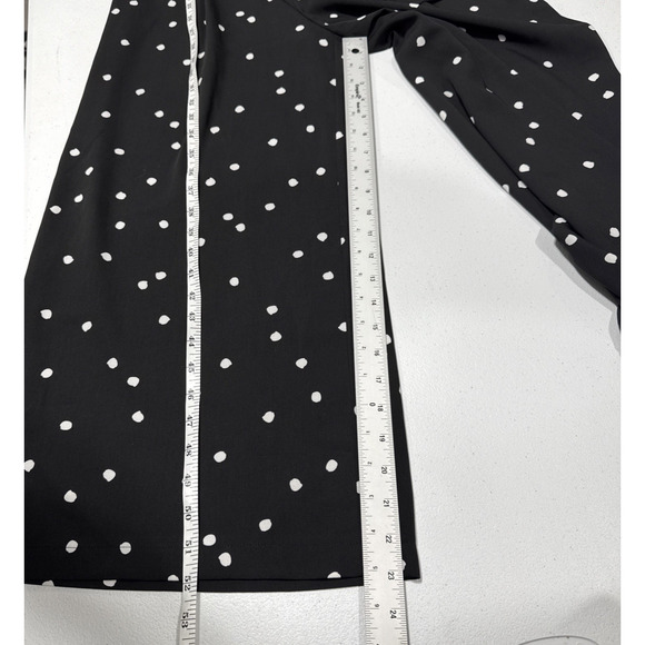 Women's Warehouse Sleeveless Belted Wide Leg Jumpsuit US 8 UK 12 Black Polka Dot - Picture 12 of 15